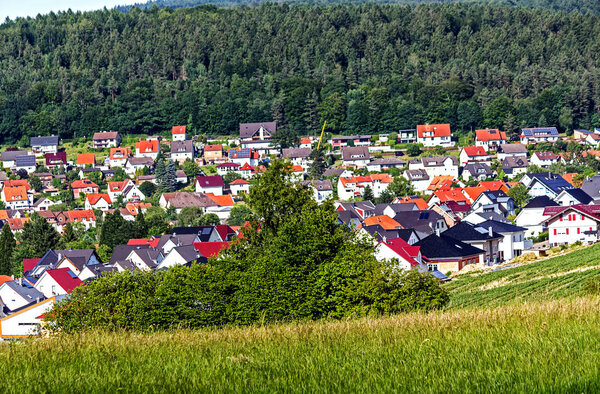 Landscape with a picturesque village near Kassel, Germany