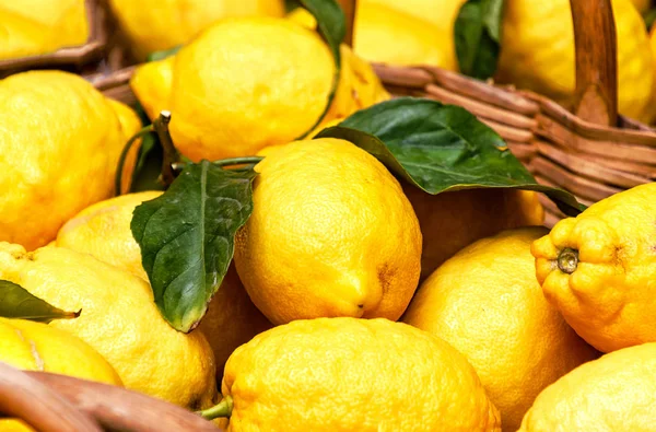 Fresh organic lemons background