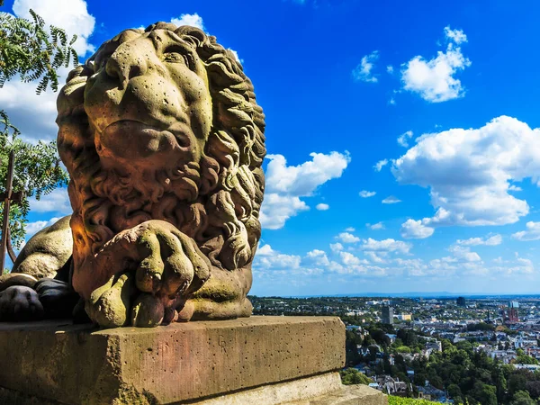 Wielka Rzeźba Lwa Nerobergu Wiesbaden Stolicy Kraju Związkowego Hesja Niemcy — Zdjęcie stockowe