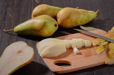 koyu ahşap rustik arka plan armut Konferansı