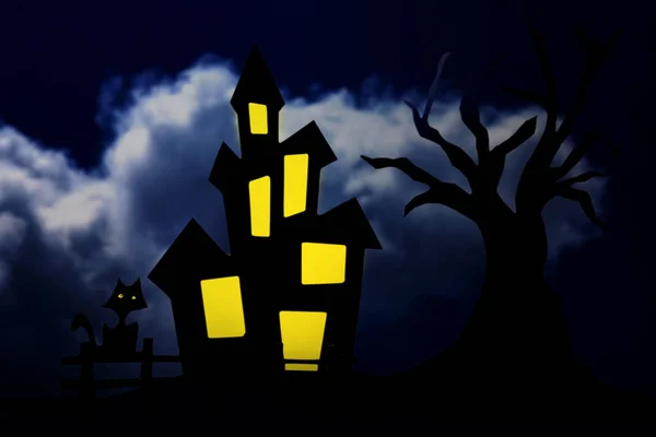 Ghostly house in the night — Stock Photo, Image