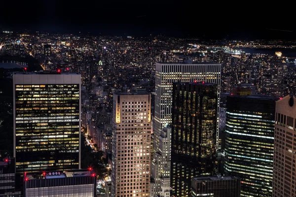 Cidade Nova York Noite Tirada Rockefeller Center — Fotografia de Stock