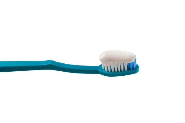 Toothbush with toothpaste on a white background. — Stock Photo, Image