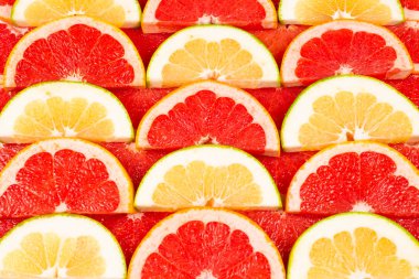 Pomelo ve greyfurt dilimleri arka plan. 