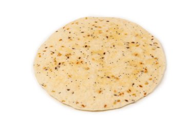 Pitta ekmeği beyaz üzerine izole edilmiş tohumlar