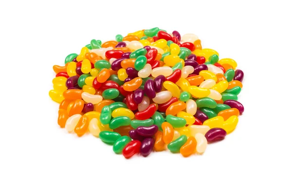 Colorful jelly beans isolated on white. — Stock Photo, Image