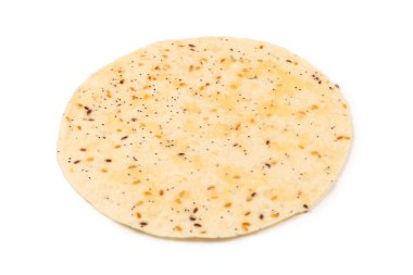 Pitta ekmeği beyaz üzerine izole edilmiş tohumlar