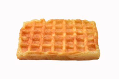 Beyaz arkaplanda izole Belçika waffle 'ı. 