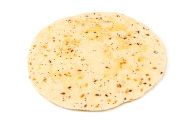 Pitta ekmeği beyaz üzerine izole edilmiş tohumlar