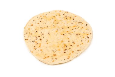 Pitta ekmeği beyaz üzerine izole edilmiş tohumlar