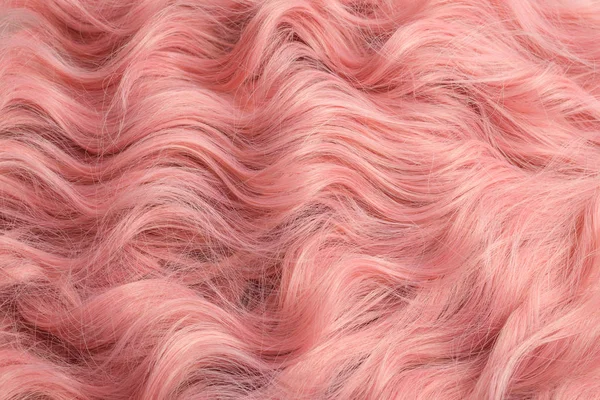 Różowy falisty wzór włosów. Widok z góry. — Zdjęcie stockowe