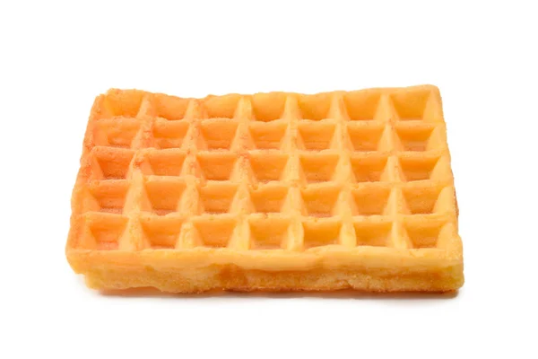 Waffle belga isolado sobre fundo branco. — Fotografia de Stock