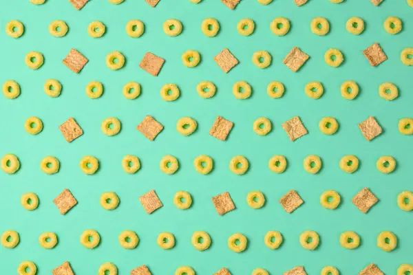 Flakes on a green background. Pattern. — Stock Photo, Image