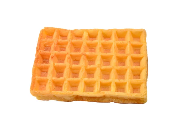 Waffle belga isolado sobre fundo branco. — Fotografia de Stock