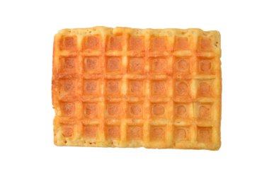 Beyaz arkaplanda izole Belçika waffle 'ı. 