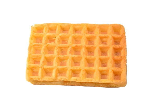 Waffle belga isolado sobre fundo branco. — Fotografia de Stock
