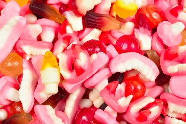 Çeşit çeşit şekerleme. Üst Manzara. Jöleli şekerler.