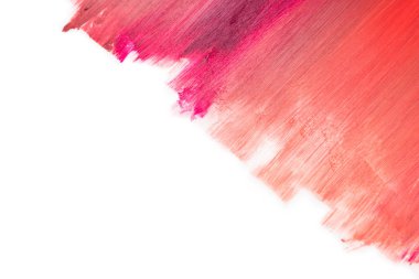 Açıktan koyu renkli ruj dokusuna kadar. Beyaz üzerine izole.