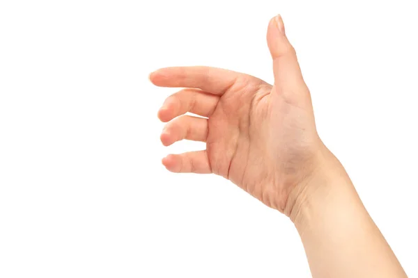 Main de femme isolée sur blanc — Photo