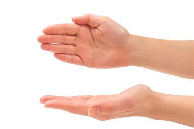 Kadın elleri bir şey ister ya da ister.