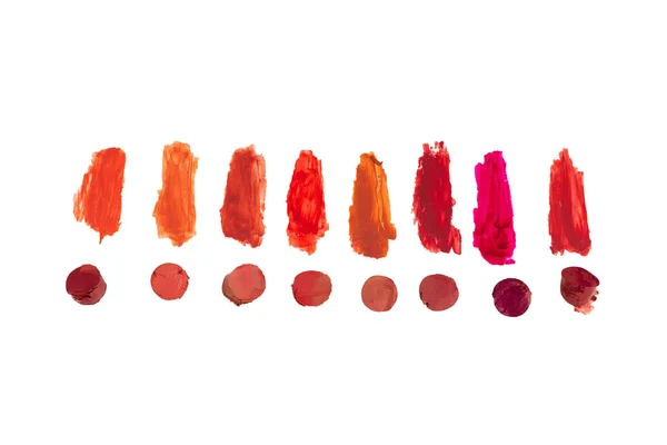 Lipstick swatches isolated on white background. — Stock Photo, Image