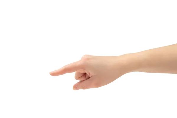 흰색으로 표시되어 있는 여성의 손. — 스톡 사진