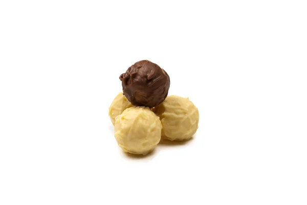 Chocolate truffle isolated on white background. — Stock Photo, Image