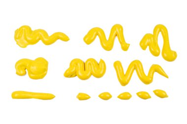 Sarı peynir sosu beyaz arkaplanda izole edilmiş.. 