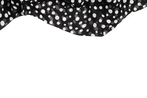 Black and white polka dots fabric texture. Top view. — 스톡 사진