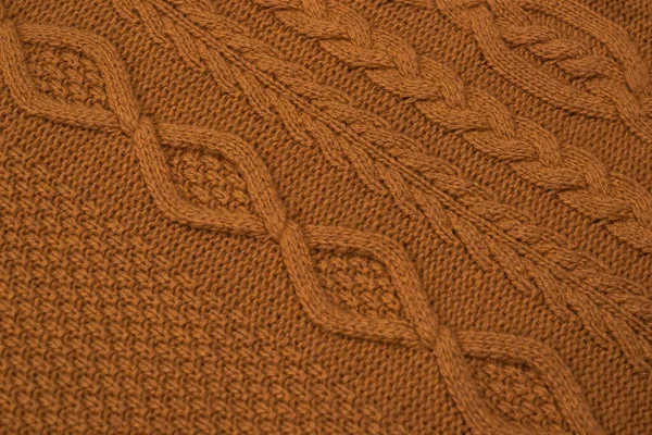 Modèle de tissu tricoté brun . — Photo