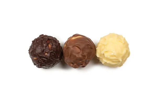 Chocolate truffle isolated on white background. — Stock Photo, Image