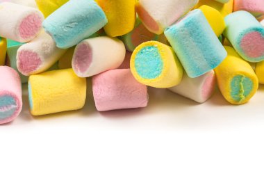 Renkli lezzetli marşmelov arkaplanı. 