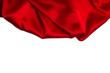 Kırmızı ipek veya sadan lüks kumaş doku soyut geri olarak kullanabilirsiniz