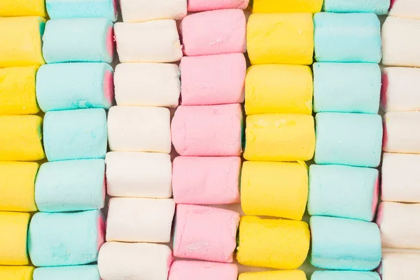 Fundo Marshmallow Saboroso Colorido Vista Superior — Fotografia de Stock