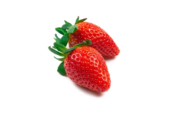 Strawberry Fresh Berries Macro Isolated White — Stock Photo, Image