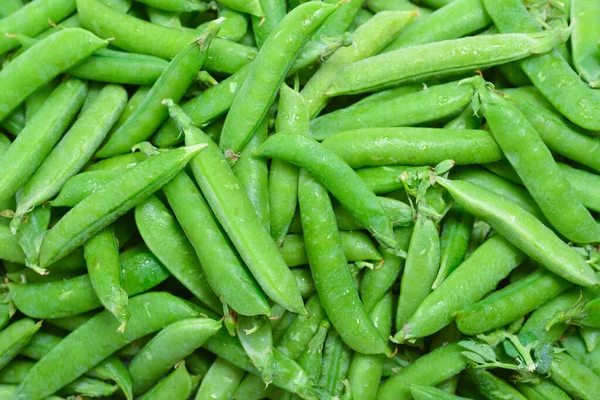 Vainas Guisantes Frescos Como Fondo Vista Superior —  Fotos de Stock