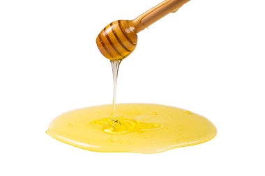 Kadın eli ballı Dipper. Metin veya tasarım için boşluk. 