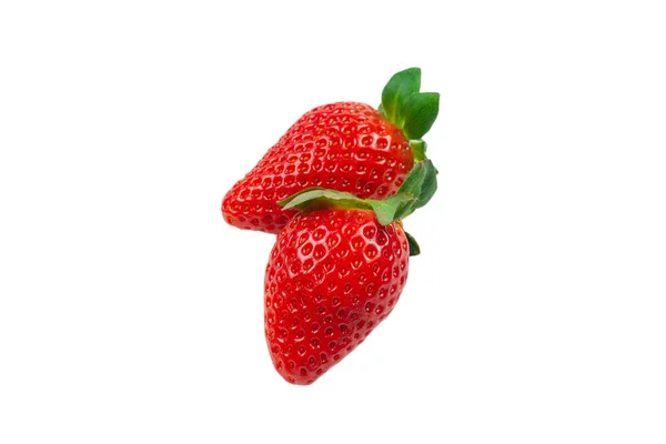 Erdbeere Frische Beeren Isoliert Auf Weiß — Stockfoto