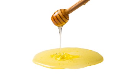 Kadın eli ballı Dipper. Metin veya tasarım için boşluk. 