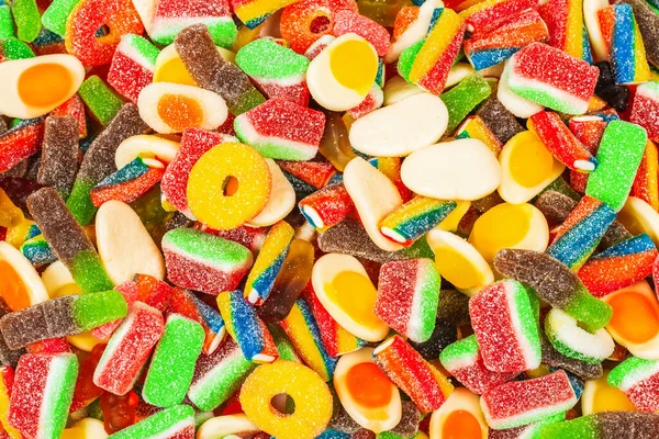 Permen Karet Berbagai Macam Pemandangan Bagus Latar Belakang Jelly Sweets — Stok Foto