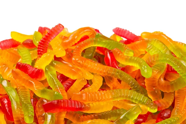 Saftige Bunte Gelee Bonbons Gummibärchen Schlangen — Stockfoto