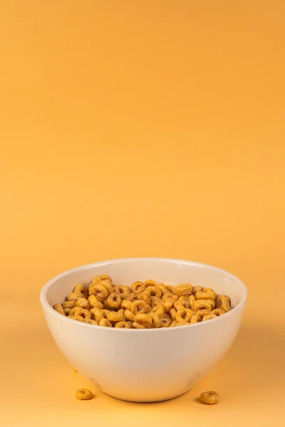 Anelli Miele Scatola Cereali Colazione Del Mattino Fiocchi Mais Che — Foto Stock
