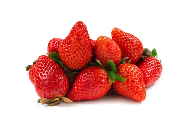 Căpşuni Fructe Proaspete Macro Izolat Alb — Fotografie, imagine de stoc