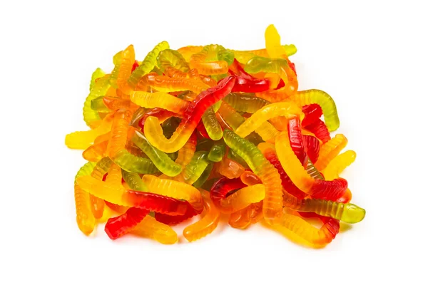 Sappige Kleurrijke Gelei Snoepjes Gummiesnoepjes Slangen — Stockfoto