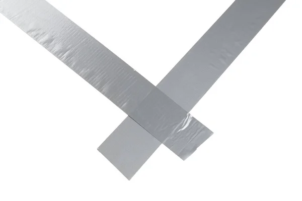 Silver Scotch Tape Pieces Isolated White Background Top View — Stock Photo, Image