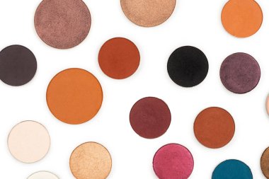 Çok renkli yuvarlak göz farı beyaza izole edilmiş. Üst görünüm. 