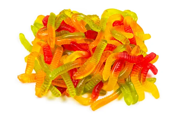 Saftige Bunte Gelee Bonbons Gummibärchen Schlangen — Stockfoto