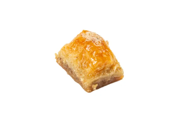 Delicioso Baklava Doce Isolado Fundo Branco Vista Superior — Fotografia de Stock