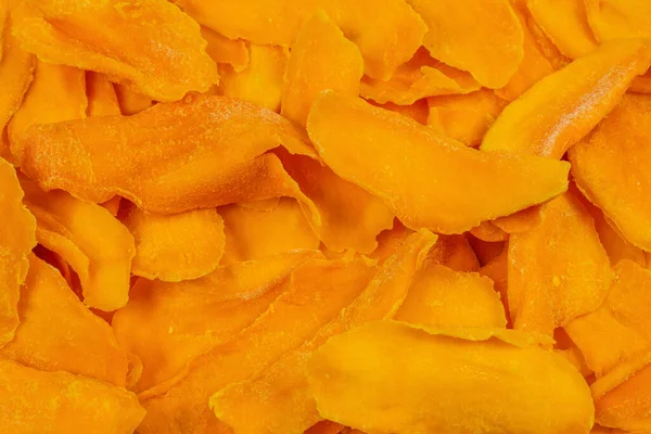 Chutný Cukr Mango Plátky Pozadí Horní Pohled — Stock fotografie