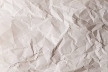 Buruşmuş beyaz kağıt arka plan. Üst görünüm. 